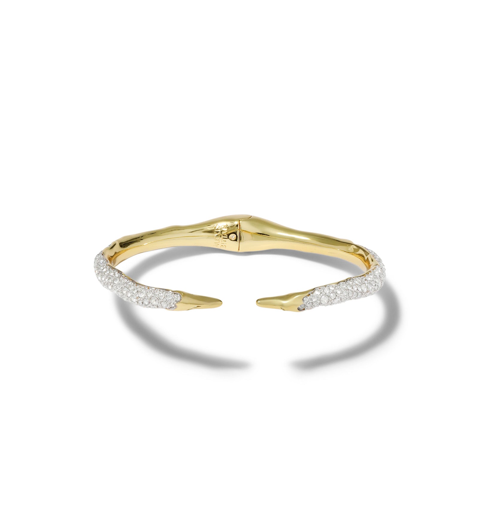 Solanales Crystal Spear Hinge Bracelet 14k Gold Plated, Crystals