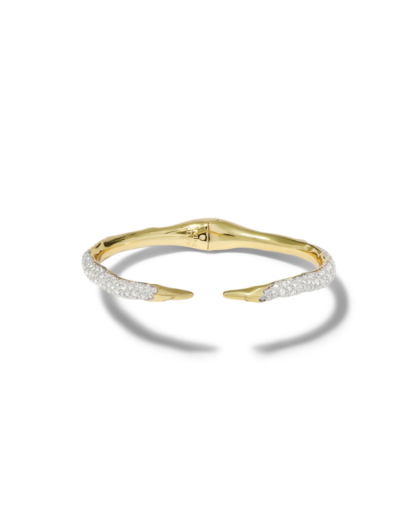 Solanales Crystal Spear Hinge Bracelet 14k Gold Plated, Crystals