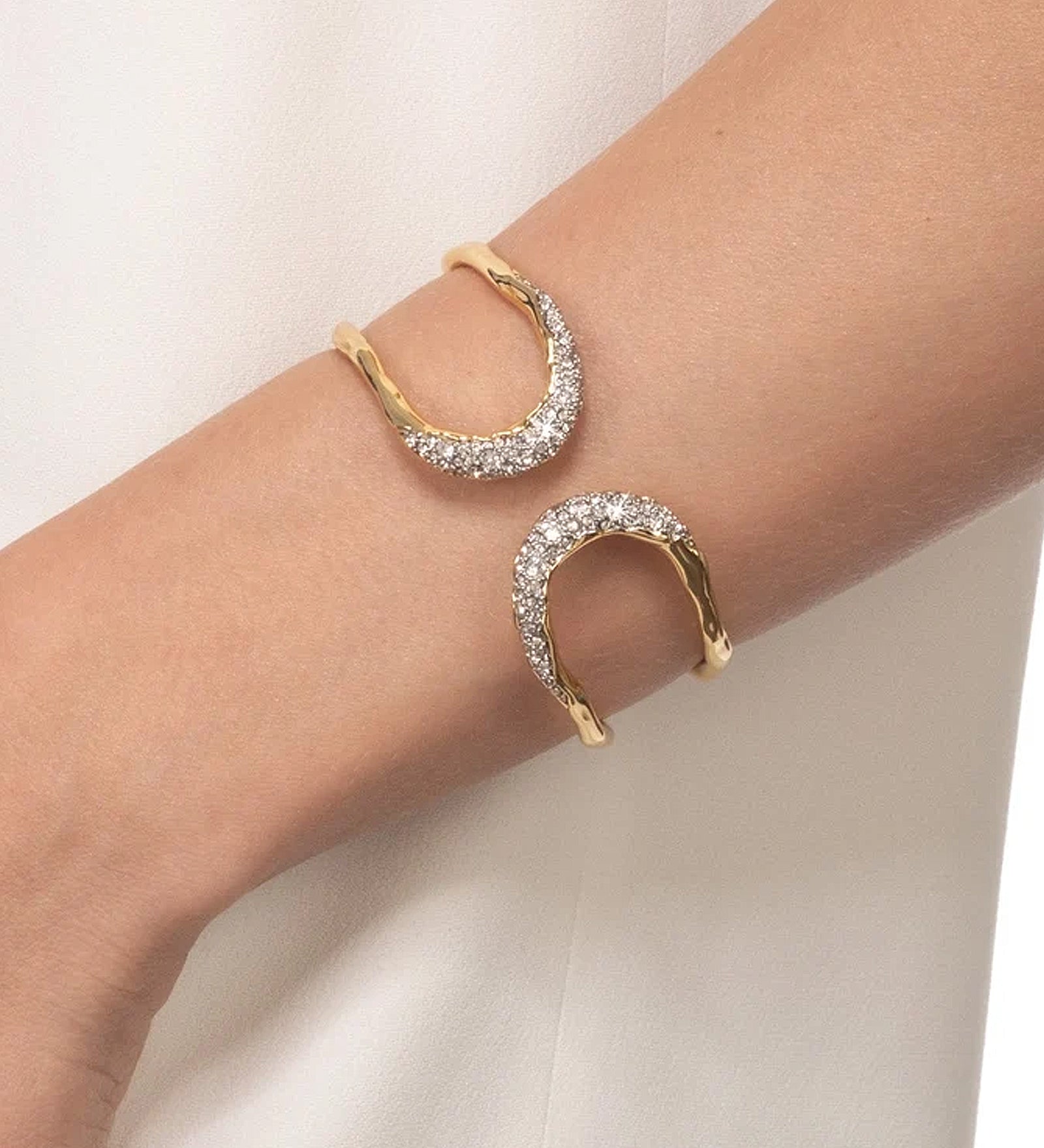 Alexis Bittar-Solanales Crystal Orbiting Hinge Cuff Bracelet-Bracelets-Blue Ruby Jewellery-Vancouver Canada