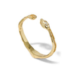 Serpent Gold Crystal Bypass Hinge Bracelet 14k Gold Plated, Crystals