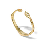 Serpent Gold Crystal Bypass Hinge Bracelet 14k Gold Plated, Crystals