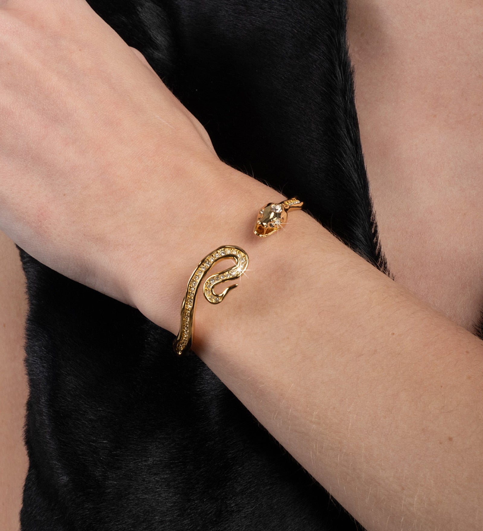 Alexis Bittar-Serpent Crystal Bypass Hinge Bracelet-Bracelets-Blue Ruby Jewellery-Vancouver Canada