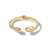 Serpent Gold Crystal Bypass Hinge Bracelet 14k Gold Plated, Crystals