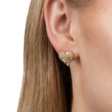 Solanales Crystal Pavé Heart Stud Earrings