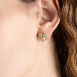 Solanales Crystal Pavé Heart Stud Earrings