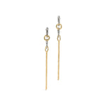 Solanales Crystal Linked Spear Tassel Earring 14k Gold Plated, Crystals