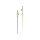 Solanales Crystal Linked Spear Tassel Earring 14k Gold Plated, Crystals