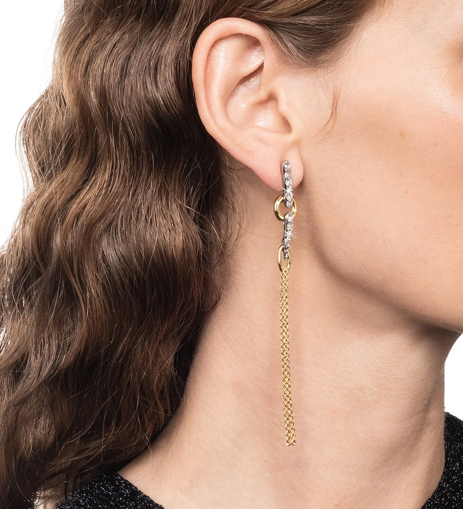 Alexis Bittar-Solanales Crystal Spear Chain Drop Earring-Earrings-Blue Ruby Jewellery-Vancouver Canada