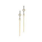 Solanales Crystal Linked Spear Tassel Earring 14k Gold Plated, Crystals
