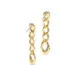 Solanales Crystal Chain Link Drop Earring 14k Gold Plated, Crystals