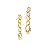 Solanales Crystal Chain Link Drop Earring 14k Gold Plated, Crystals