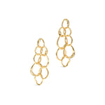 Solanales Crystal Linked Orb Post Earring 14k Gold Plated, Crystals