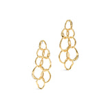 Solanales Crystal Linked Orb Post Earring 14k Gold Plated, Crystals