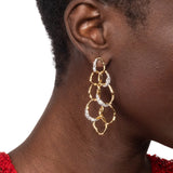 Solanales Crystal Linked Drop Post Earring