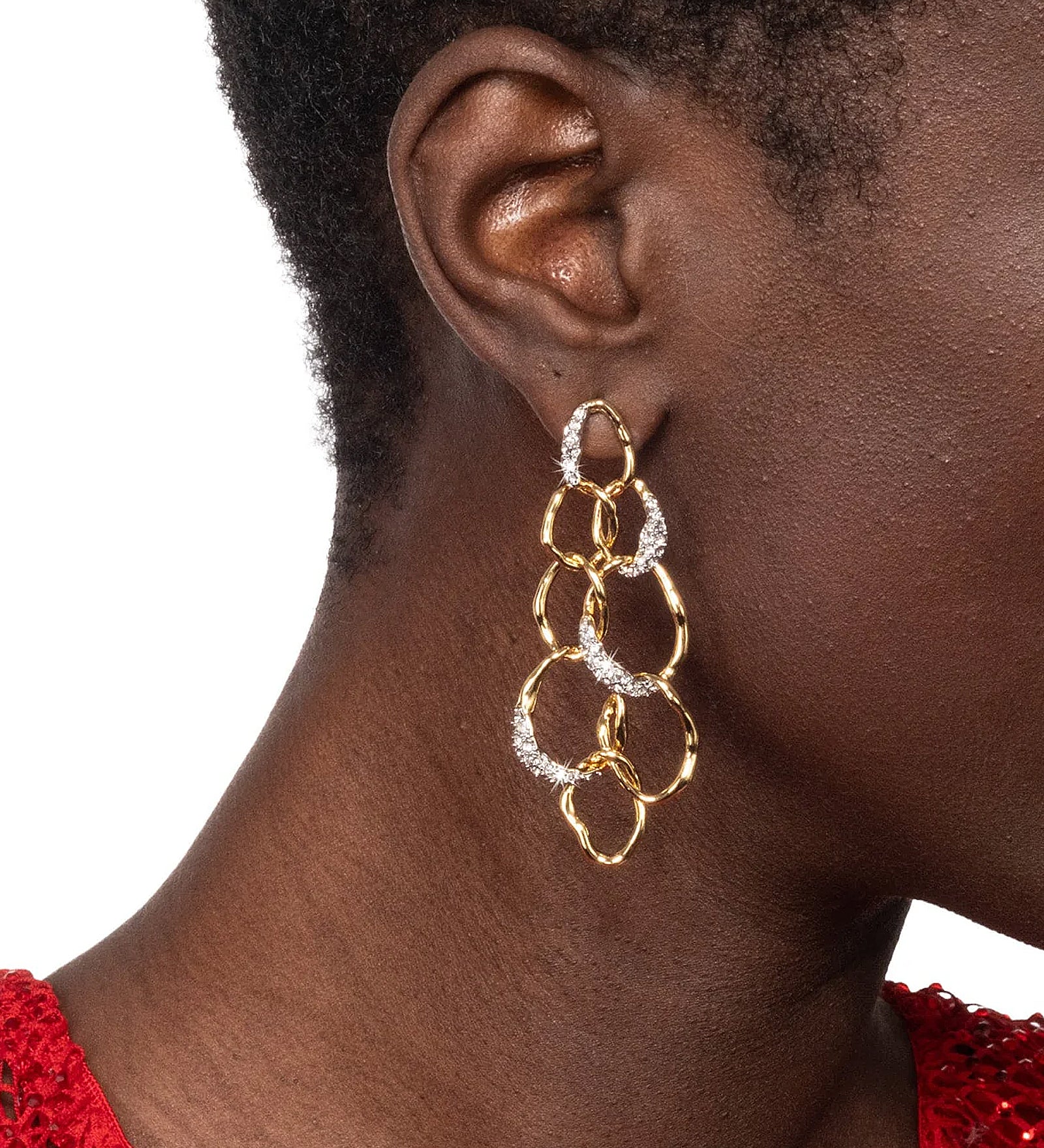 Alexis Bittar-Solanales Crystal Linked Drop Post Earring-Earrings-Blue Ruby Jewellery-Vancouver Canada