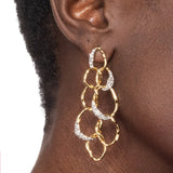 Solanales Crystal Linked Drop Post Earring
