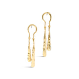 Solanales Crystal Coiled Tear Drop Earring 14k Gold Plated, Crystals