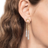 Solanales Crystal Coiled Tear Drop Earrings