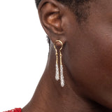 Solanales Crystal Coiled Tear Drop Earrings