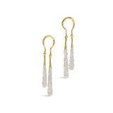 Solanales Crystal Coiled Tear Drop Earring 14k Gold Plated, Crystals
