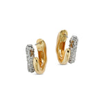 Solanales Crystal Double Hoop Earring 14k Gold Plated, Crystals