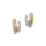 Solanales Crystal Double Hoop Earring 14k Gold Plated, Crystals