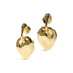 Solanales Crystal Gold Petal Front Back Earring 14k Gold Plated, Crystals