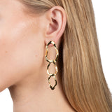 Brut Gold Triple Link Post Earrings