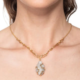 Solanales Crystal Pavé Pebble Link Necklace