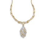 Solanales Crystal Pave Geode Link Necklace 14k Gold Plated, Crystals