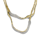 Solanales Crystal Twisted Collar Necklace 14k Gold Plated, Crystals