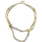 Solanales Crystal Twisted Collar Necklace 14k Gold Plated, Crystals