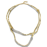Solanales Crystal Twisted Collar Necklace 14k Gold Plated, Crystals