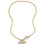 Solanales Crystal Pave Toggle Bar Necklace 14k Gold Plated, Crystals