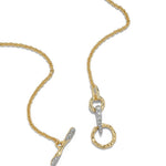 Solanales Crystal Pave Toggle Bar Necklace 14k Gold Plated, Crystals