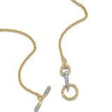 Solanales Crystal Pave Toggle Bar Necklace 14k Gold Plated, Crystals
