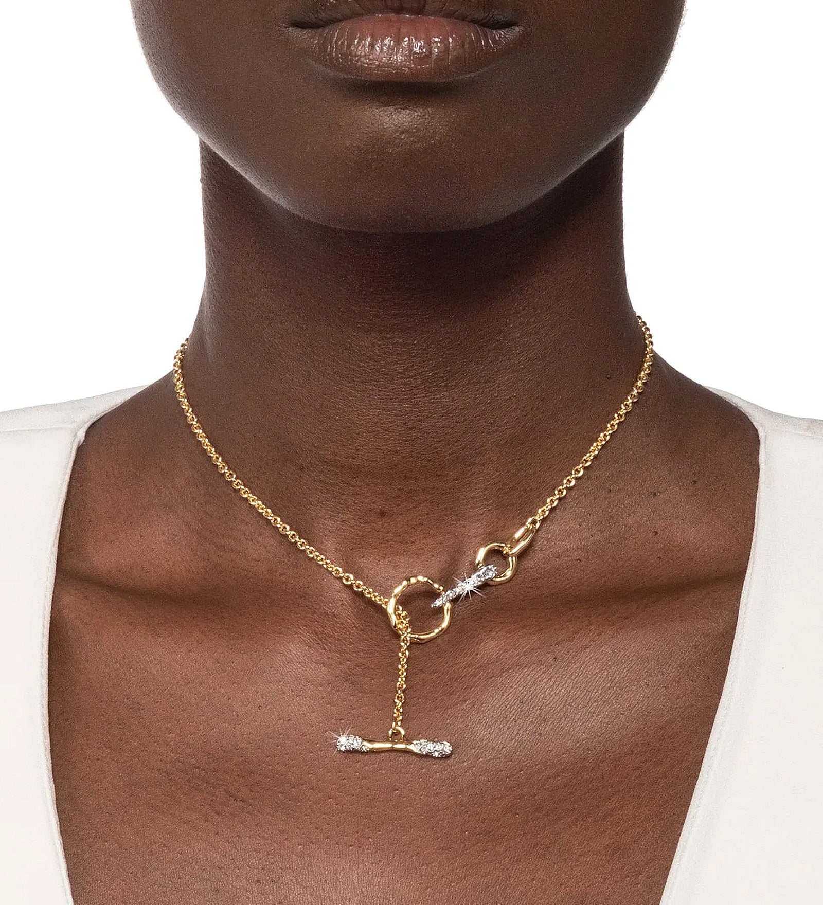 Alexis Bittar-Solanales Crystal Pavé Small Toggle Necklace-Necklaces-Blue Ruby Jewellery-Vancouver Canada