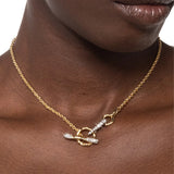 Solanales Crystal Pavé Small Toggle Necklace