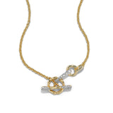 Solanales Crystal Pave Toggle Bar Necklace 14k Gold Plated, Crystals