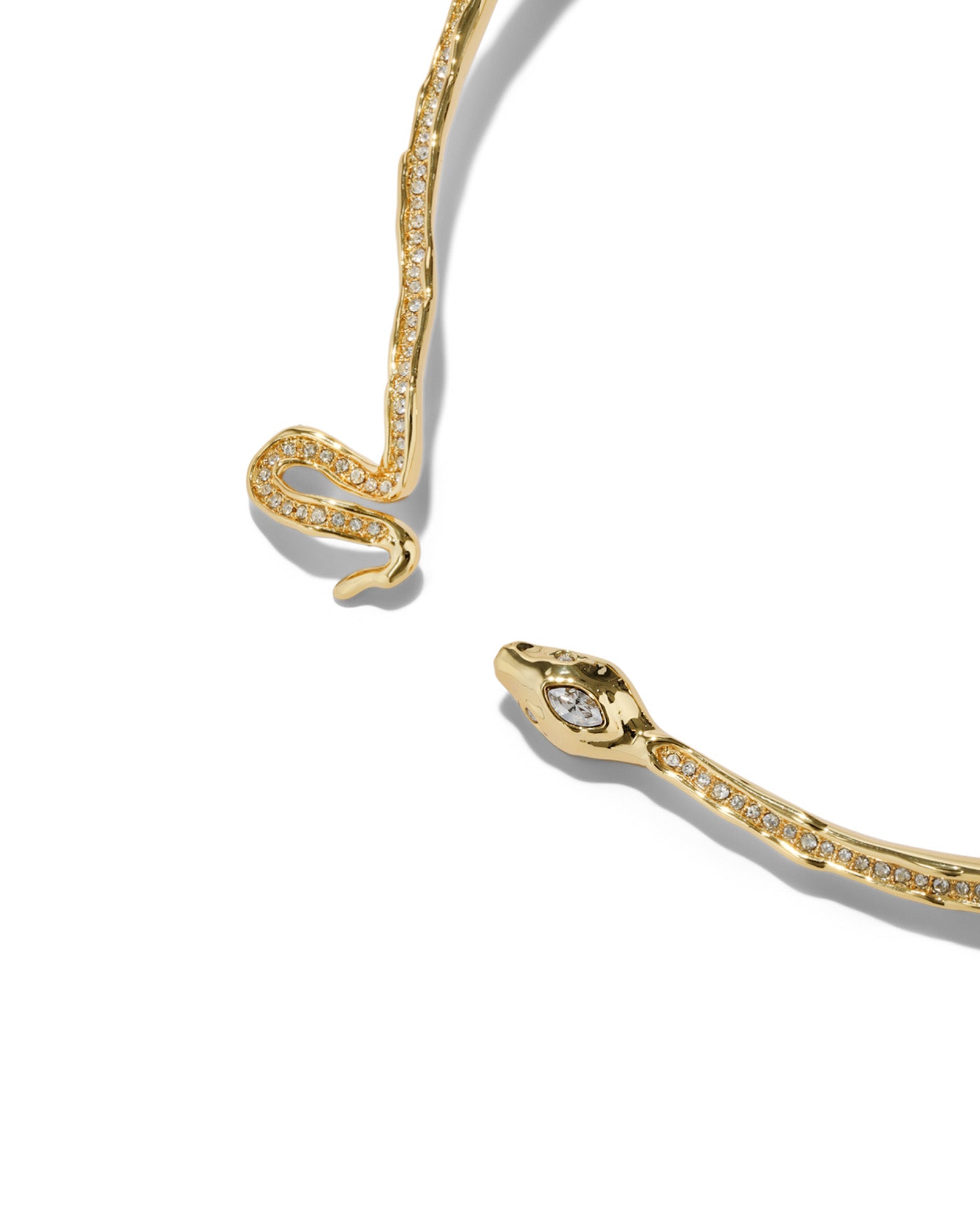 Snake Pave Hinge Collar 14k Gold Plated, Crystals