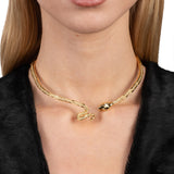 Serpent Crystal Skinny Collar Necklace