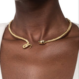 Serpent Crystal Skinny Collar Necklace