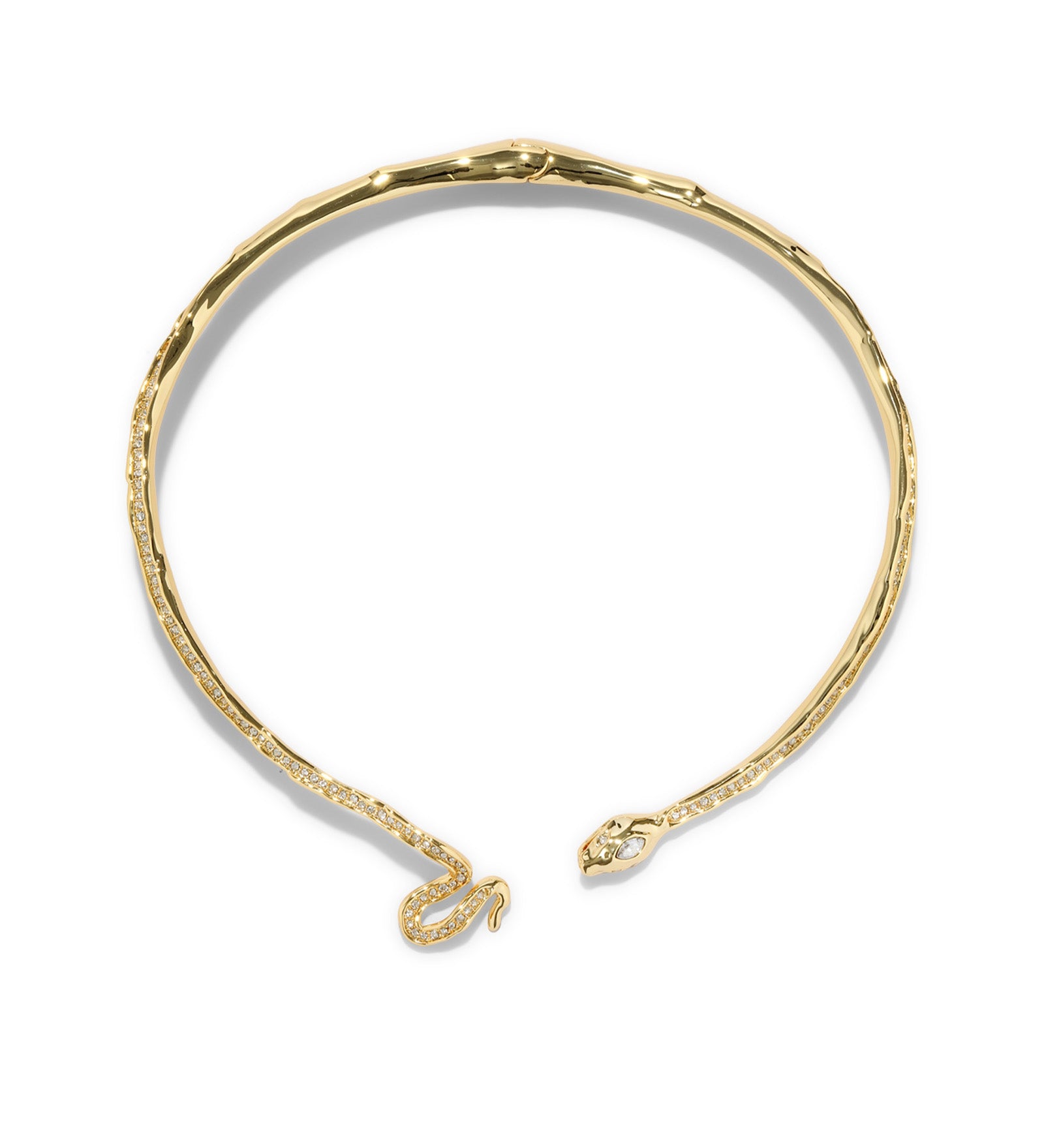 Snake Pave Hinge Collar 14k Gold Plated, Crystals