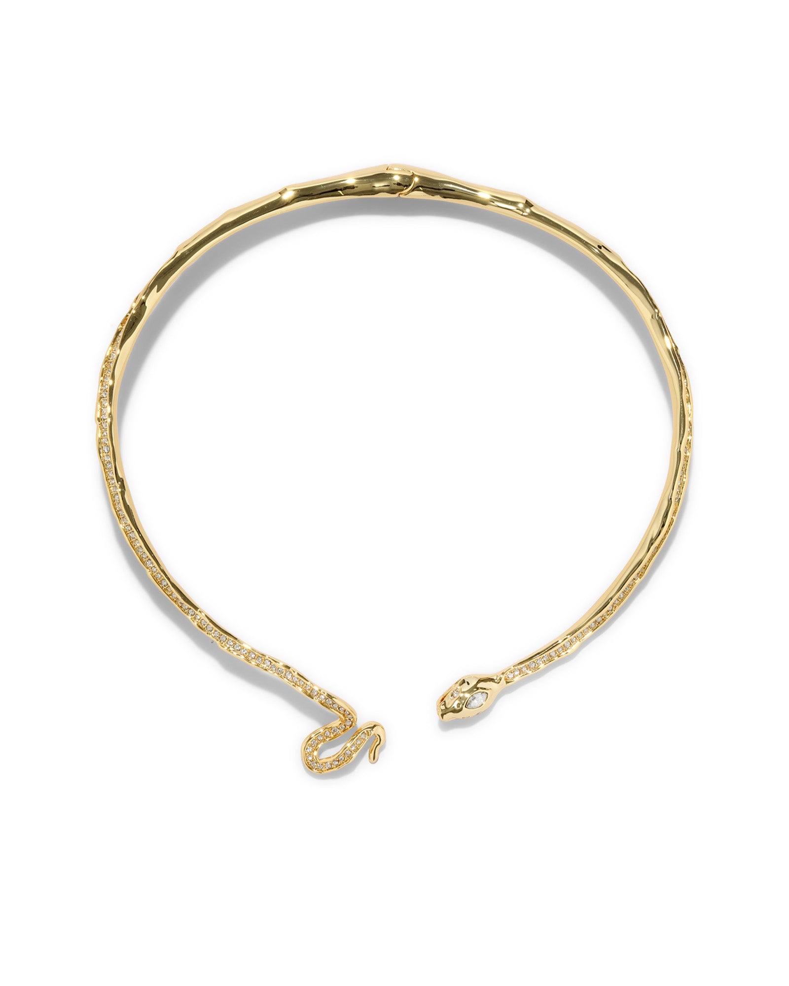 Snake Pave Hinge Collar 14k Gold Plated, Crystals