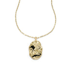 Brut Gold Lion Charm Pendant Necklace 14k Gold Plated