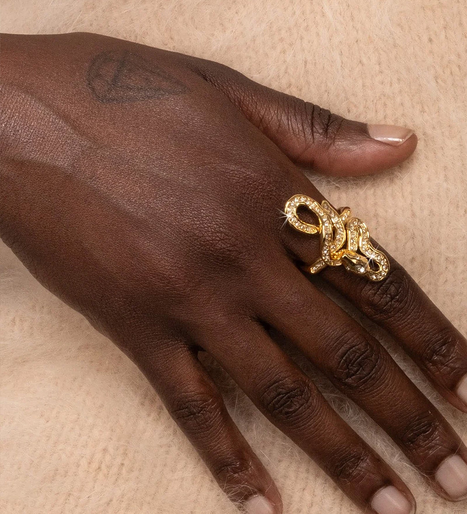 Alexis Bittar-Serpent Gold Crystal Coiled Ring-Rings-Blue Ruby Jewellery-Vancouver Canada