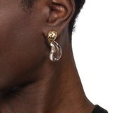 Liquid Lucite Gold Modernist Small Post Earring