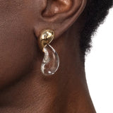 Liquid Lucite Gold Modernist Small Post Earring
