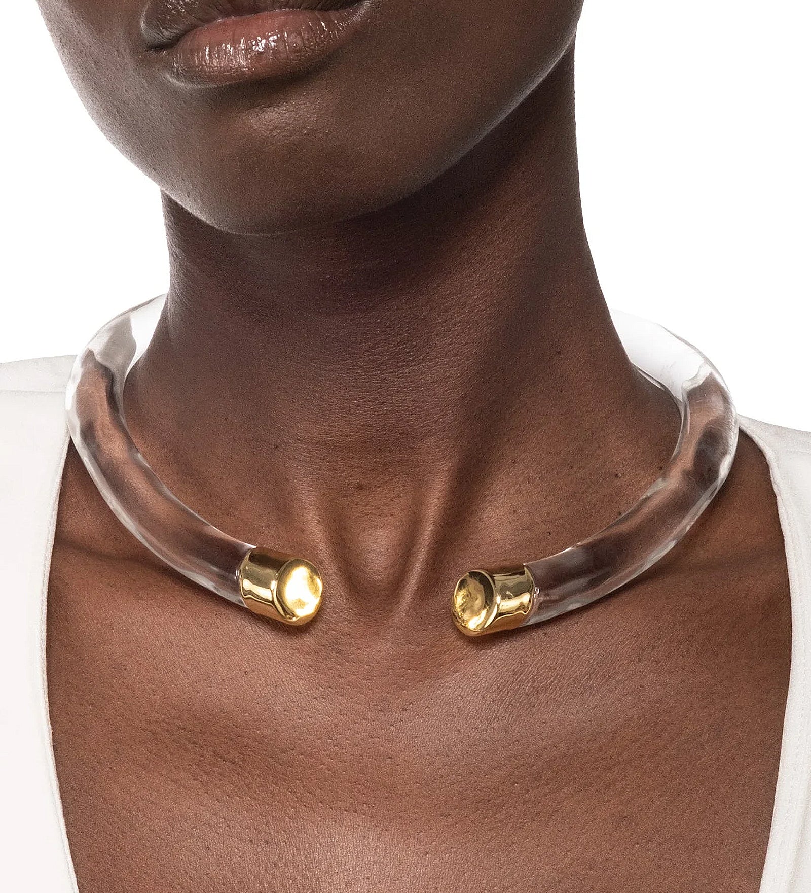 Alexis Bittar-Liquid Lucite Gold Capped Hinge Collar-Necklaces-Blue Ruby Jewellery-Vancouver Canada