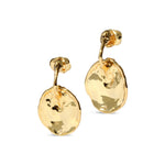 Brut Gold Coin Front Back Earrings 14k Gold Plated